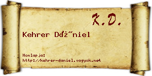 Kehrer Dániel névjegykártya